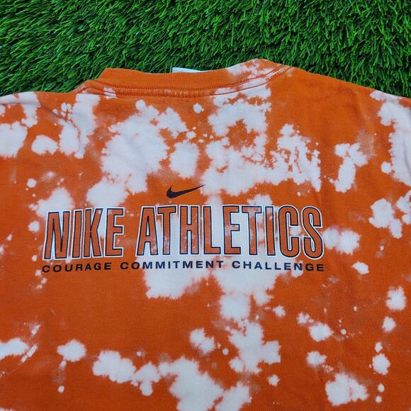 Vintage 90s NIKE Bleached Shirt Womens S/M 17x24 Orange USA - Picture 12 of 15